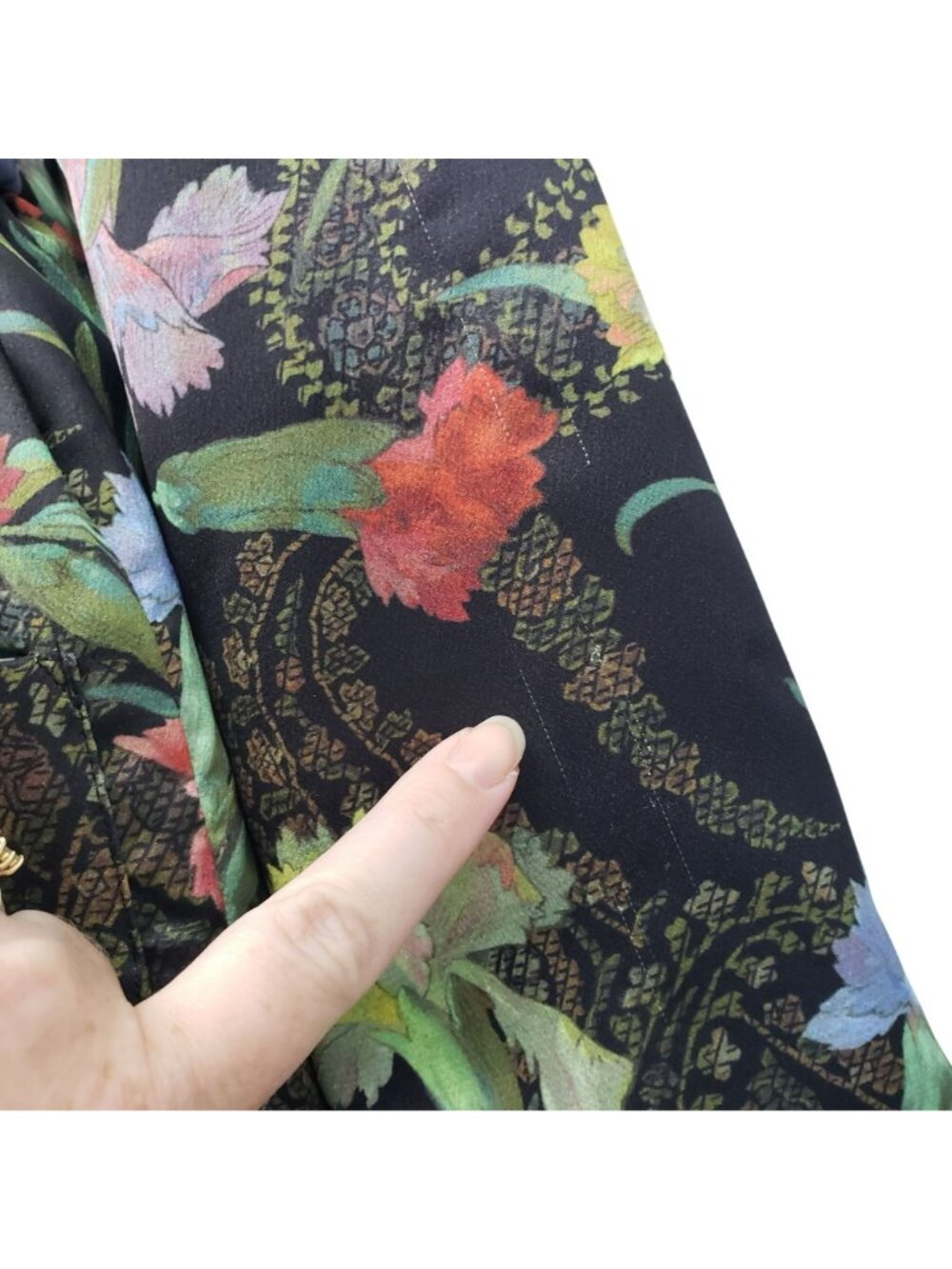 Off-White $2625 Black Floral Belted Smoking Jacket Maximalism Robe Virgil Abloh - Picture 14 of 16